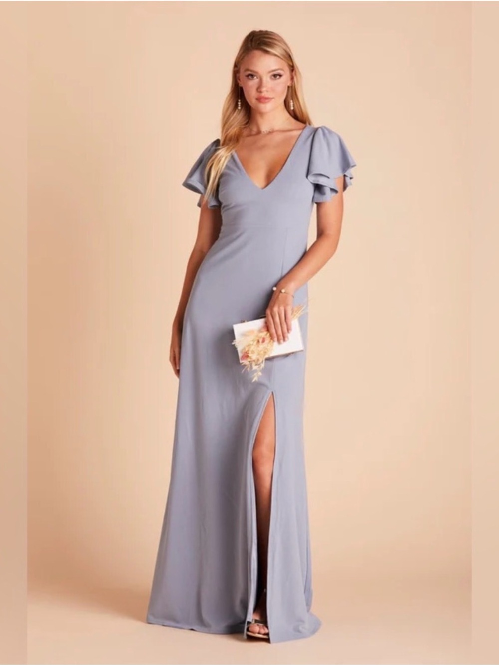 Birdy Grey Hannah Dress Crepe Dusty Blue XXL New NWT BRIDESMAID WEDDING